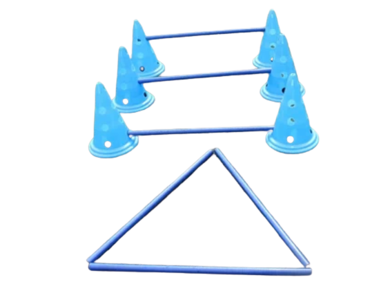 Juego de 2 conos didáctico de 30 cm y poste de 1.50 m